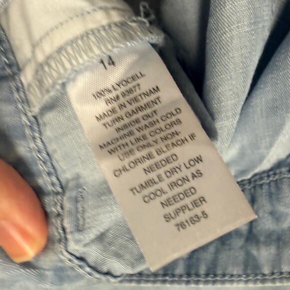 ANA Lyocell Wide Leg Pants Womens Sz 14 Blue 76163-5 Casual Quiet Luxury Beachy - Picture 3 of 8